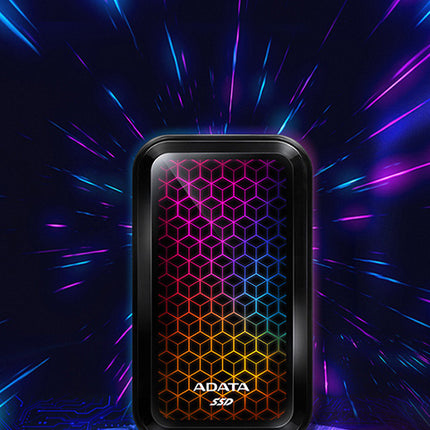Disco Duro Externo Sólido ADATA SE770G | 1TB | USB 3.2 Gen2 | RGB | Lectura 1000 MB/s | Escritura 800 MB/s | ASE770G-1TU32G2-CBK