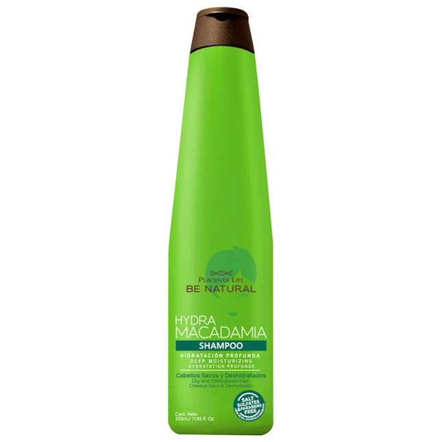 Shampoo Hidratante Macadamia Placent Life | 350ml | Hidratación profunda para cabello reseco o sin brillo