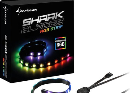 Cable Sharkoon de Luces Shark Blade RGB Strip | 40cm | Iluminación RGB Personalizable | Efectos de Luz | Adhesivo
