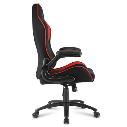 Silla Gaming Sharkoon ELBRUS 1 | Diseño Ergonómico | Reclinable | Base Metálica | Color Negro/Rojo