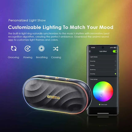 Parlante RGB Oraimo SpaceBox | 8W | Bluetooth | OBS-382