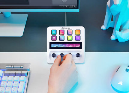 Teclado para Streaming Elgato Stream Deck+ | Controles Táctiles | Perillas Giratorias | Pantalla LCD | Color Blanco