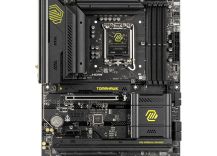 MSI MAG B860 TOMAHAWK WIFI vista frontal completa con socket LGA 1851