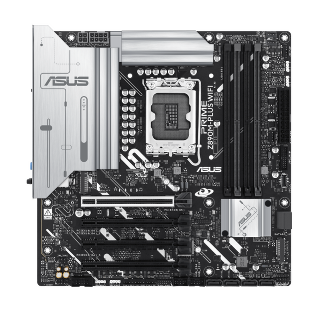 Tarjeta Madre ASUS PRIME Z890M-PLUS WIFI | LGA 1851 | DDR5 | 3x M.2 + 4x SATA | USB 3.2 | WIFI 7 | PCIe 5.0 | Aura Sync RGB