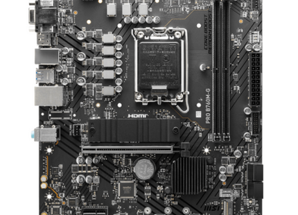 Vista frontal completa de la Tarjeta Madre MSI PRO B760M-G con socket LGA 1700