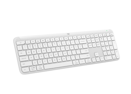 Teclado Logitech Signature Slim K950 perfil lateral mostrando diseño delgado