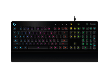 Teclado Gaming Logitech G213 Prodigy con retroiluminación RGB vista frontal completa