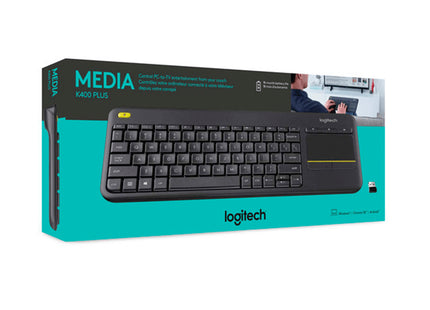 Teclado Inalámbrico Logitech K400 Plus | 70% Compacto | Touchpad Integrado | Inglés