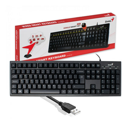 Teclado Genius KB-7100X | Alámbrico USB | Membrana | Español | Diseño compacto | Color Negro