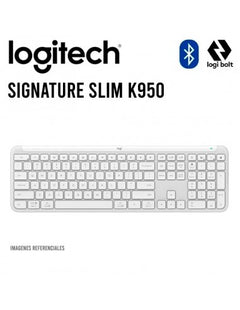 Vista superior del teclado K950 con layout QWERTY español completo