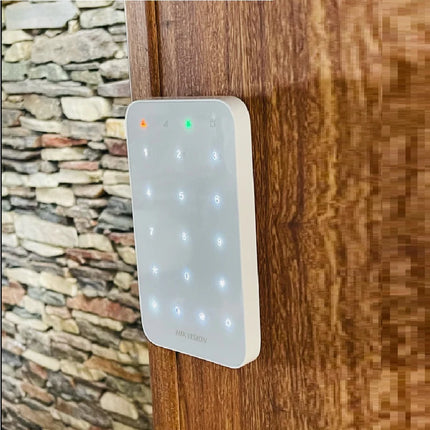 Teclado Inalámbrico LED para Alarma Hikvision DS-PK1-E-WB | 900m Alcance | 433MHz