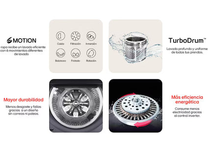 LG Lavadora Carga Superior WT23EGTX6 23 kg con AI DD™