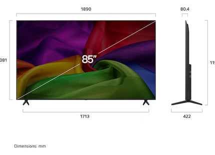 LG Televisor NANO 4K NU80 85" Smart TV webOS 26, 85NU800BPSB