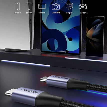 Cable UGREEN US316 | USB-C Trenzado | 2m | Carga Rápida | Negro