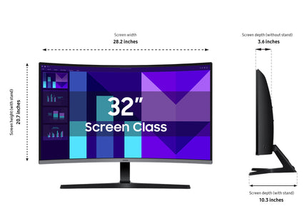 Samsung Monitor Curvo 32" FHD 100Hz Essential S3, LS32D396GANX
