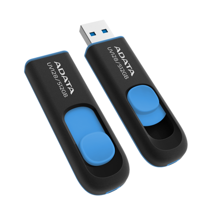 Memoria USB ADATA AUV128 | 512GB | USB 3.2 | Negro-Azul | Compacta