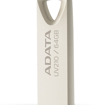 Memoria USB ADATA UV210 | 64GB | USB 2.0 | Diseño Metálico Capless | AUV210-64G-RGD