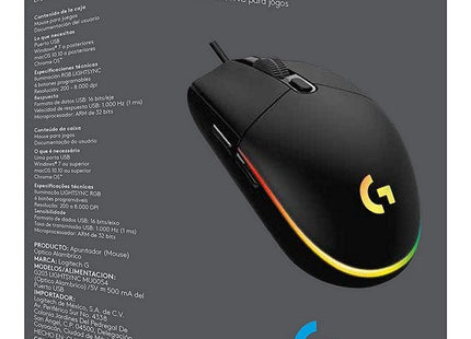 Efectos de iluminación RGB personalizables del mouse G203 en acción