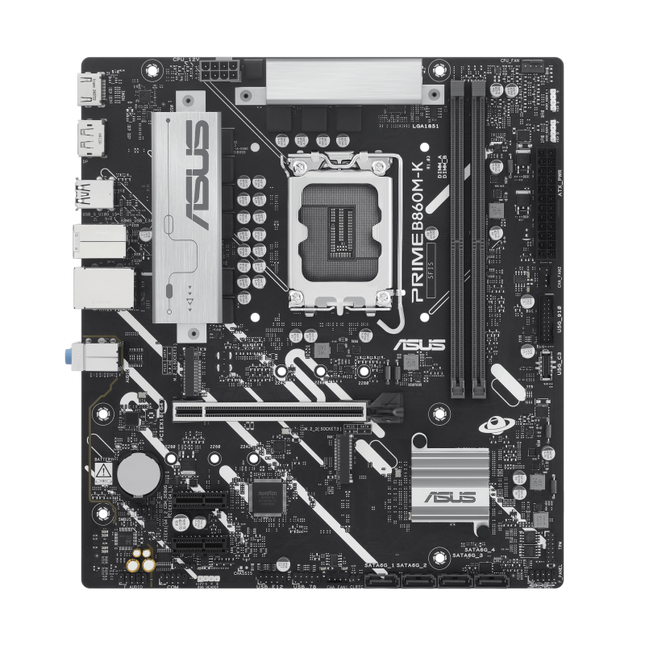 ASUS PRIME B860M-K tarjeta madre vista frontal
