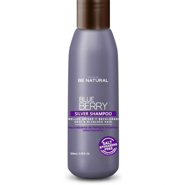 Shampoo Blue Berry Silver Placent Life | 100ml | Matizante para canas y rubios con brillo y neutralización del amarillo
