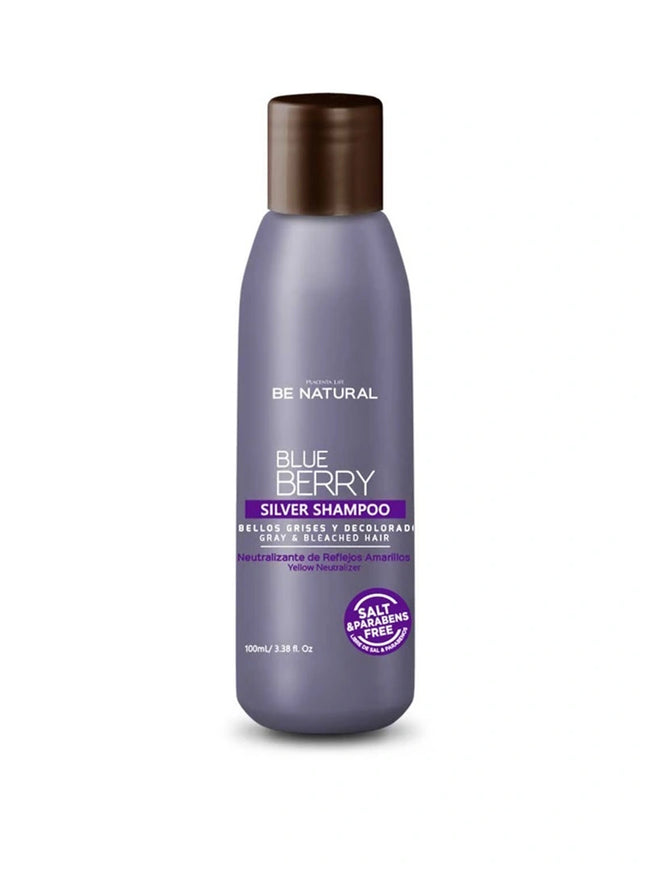 Shampoo Blue Berry Silver Placent Life | 100ml | Matizante para canas y rubios con brillo y neutralización del amarillo