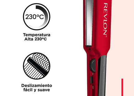 Alisadora Titanium Roja 2” Revlon | Para un alisado rápido y brillante en cabello largo o abundante