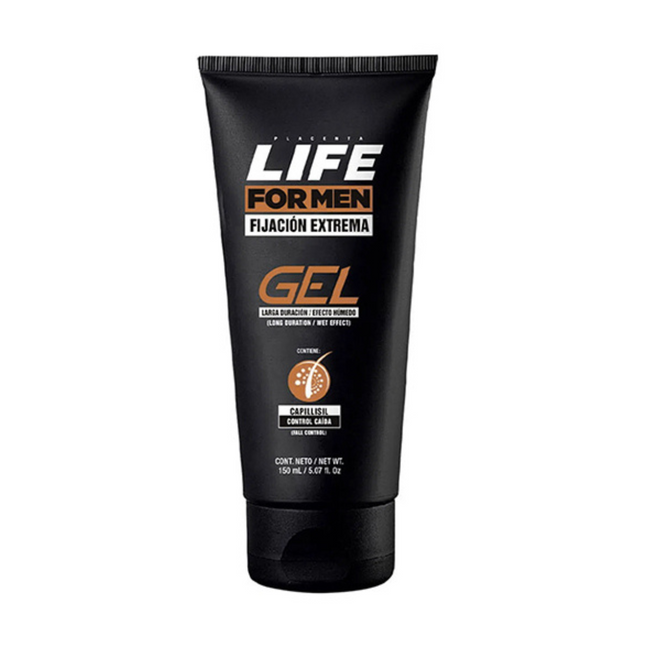 Gel Fijación Fuerte Life for Men Placent Life | 150ml | Estilo duradero para todo tipo de cabello