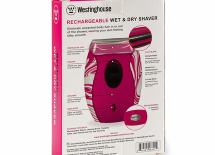 Afeitadora Dama Westinghouse WH1127 | Recargable | Uso húmedo y seco | Batería AA x2 + USB
