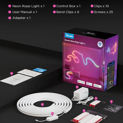 Luces Govee H61D3101 LED Strip White | 3 Metros | Soporte Matter | Compatible con HomeKit, Google, Alexa, SmartThings