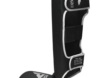RDX Espinilleras MMA con Empeine Negro/Blanco, F6 Kara