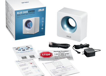 ASUS Blue Cave router completo con antenas y base estable